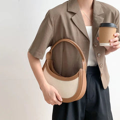 Canvas Patchwork Shoulder Side Bags For Women Winter Bag Ladies