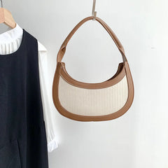 Canvas Patchwork Shoulder Side Bags For Women Winter Bag Ladies