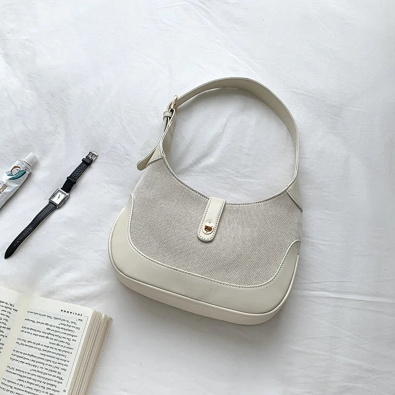 Canvas Patchwork Small Shoulder Bags For Women