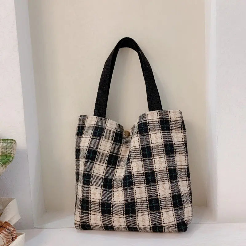 Plaid Shoulder Bags for Women Handbag Tote Crossbody Purse Shopper Bag