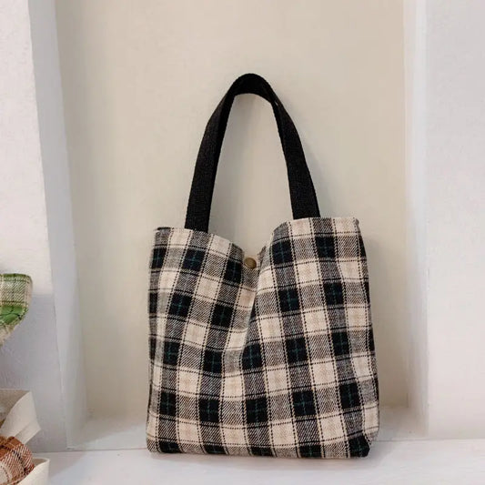 Plaid Shoulder Bags for Women Handbag Tote Crossbody Purse Shopper Bag