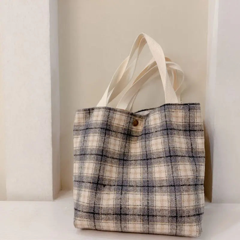 Plaid Shoulder Bags for Women Handbag Tote Crossbody Purse Shopper Bag