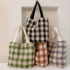 Plaid Shoulder Bags for Women Handbag Tote Crossbody Purse Shopper Bag