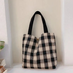 Plaid Shoulder Bags for Women Handbag Tote Crossbody Purse Shopper Bag