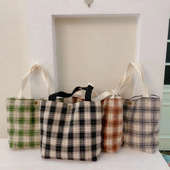 Plaid Shoulder Bags for Women Handbag Tote Crossbody Purse Shopper Bag