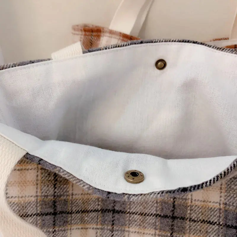 Plaid Shoulder Bags for Women Handbag Tote Crossbody Purse Shopper Bag