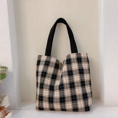 Plaid Shoulder Bags for Women Handbag Tote Crossbody Purse Shopper Bag