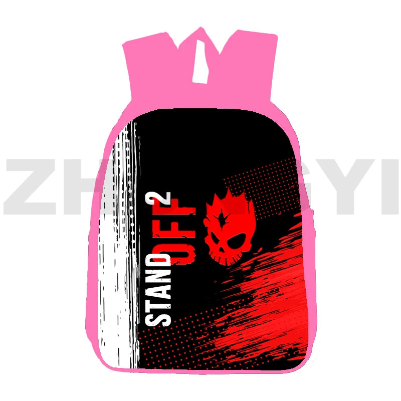 Canvas Print Standoff 2 Backpack Women Travel Shoulder Bag Pink 12/16 Inch
