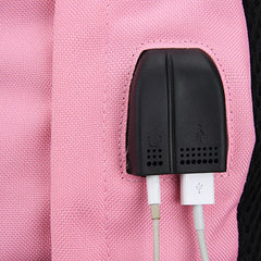 Canvas School Bags for Girls Teenagers Backpack Women Bookbag USB Charging