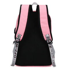 Canvas School Bags for Girls Teenagers Backpack Women Bookbag USB Charging
