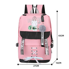 Canvas School Bags for Girls Teenagers Backpack Women Bookbag USB Charging