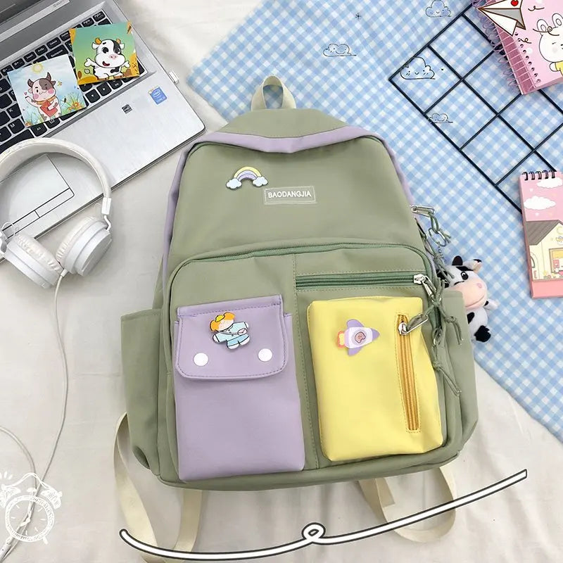 Canvas Schoolbags For Teenage Girls Children Shoulder Bags Female Backpack