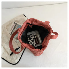 Canvas Shopper Shoulder Bag For Women Soft Cotton Shopping Totes Bag