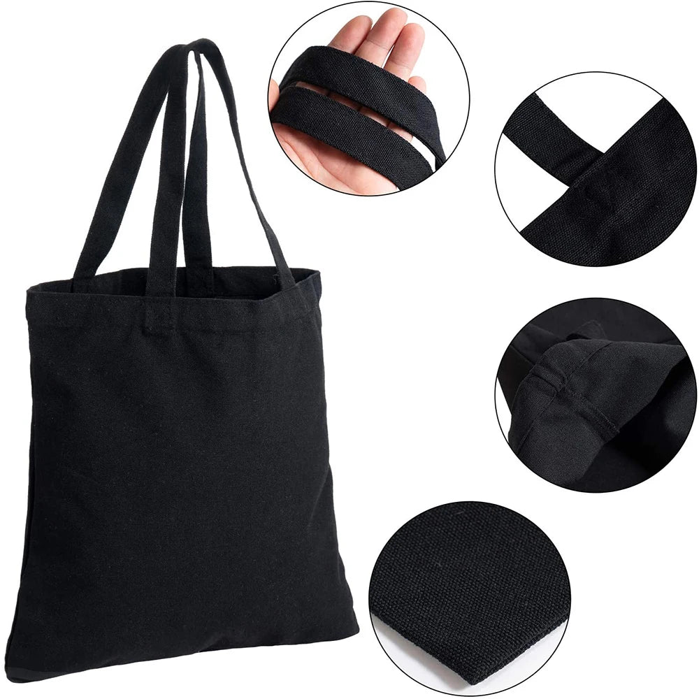Daisy Print Tote Bag Eco Reusable Shopper Bag Canvas Shoulder Men Women