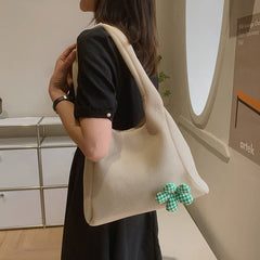 Canvas Shopping Bags For Woman Spring Shoulder Bag Soft Canvas Shopper Totes