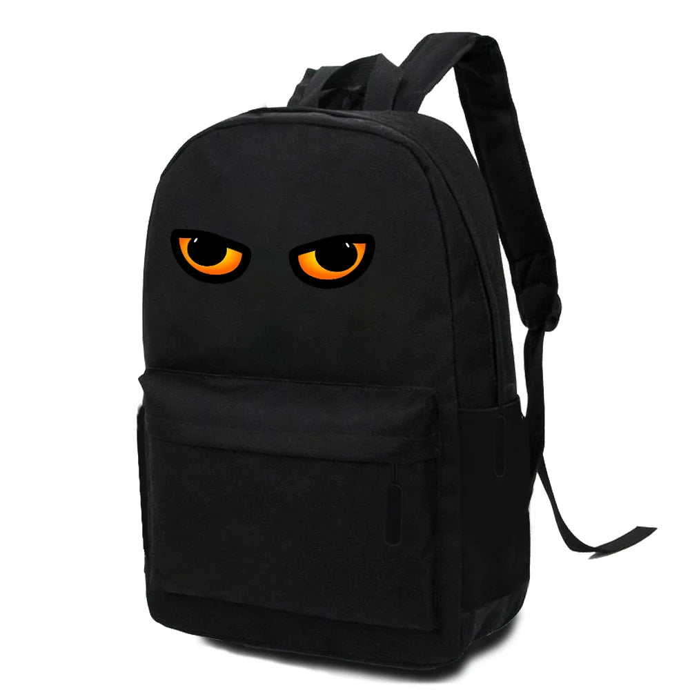 Canvas Shoulder Backpack Youth Travel Camping Portable Anime Print Bag