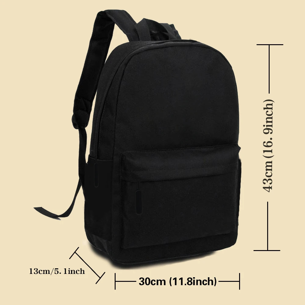 Canvas Shoulder Backpack Youth Travel Camping Portable Anime Print Bag