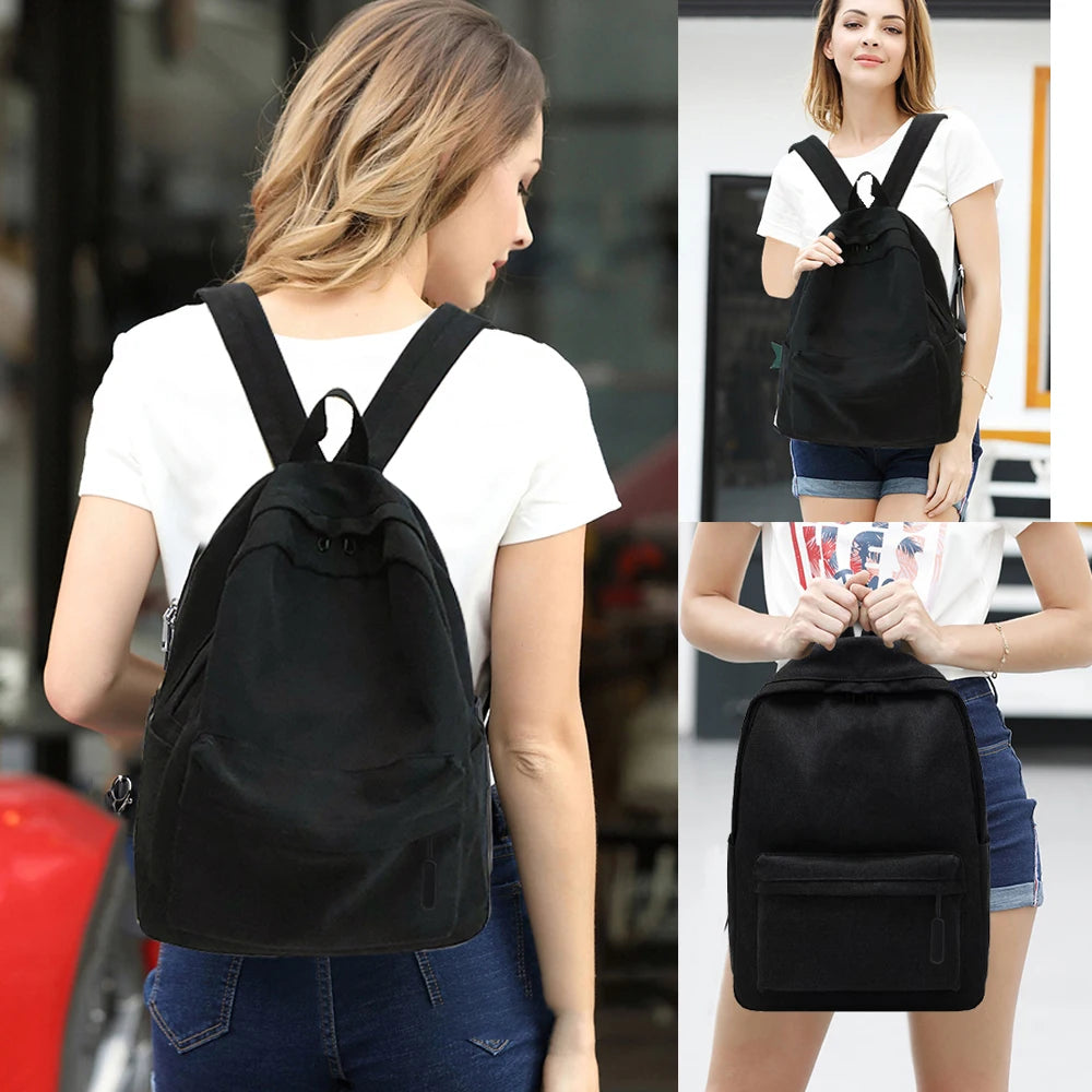 Canvas Shoulder Backpack Youth Travel Camping Portable Anime Print Bag