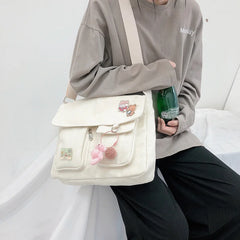 Canvas Shoulder Bag Messenger Bag Crossbody Tote Bag School Bags