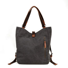 Canvas Shoulder Bag Casual Women Multi-function Handbag Backpack