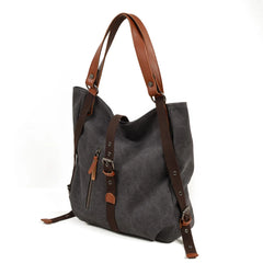 Canvas Shoulder Bag Casual Women Multi-function Handbag Backpack