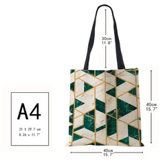 Geometry Shoulder Bag Harajuku Shopper Handbag Cotton Travel Tote