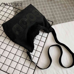 Canvas Shoulder Bag Large Capacity Letter Printed Ladies Handbags Soft Casual