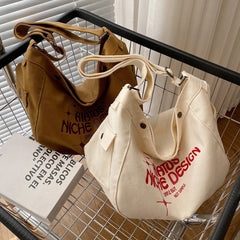 Canvas Shoulder Bag Large Capacity Women Ladies Handbags Letter Printed