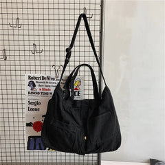 Women Canvas Shoulder Bag Teen Girls Crossbody Handbag