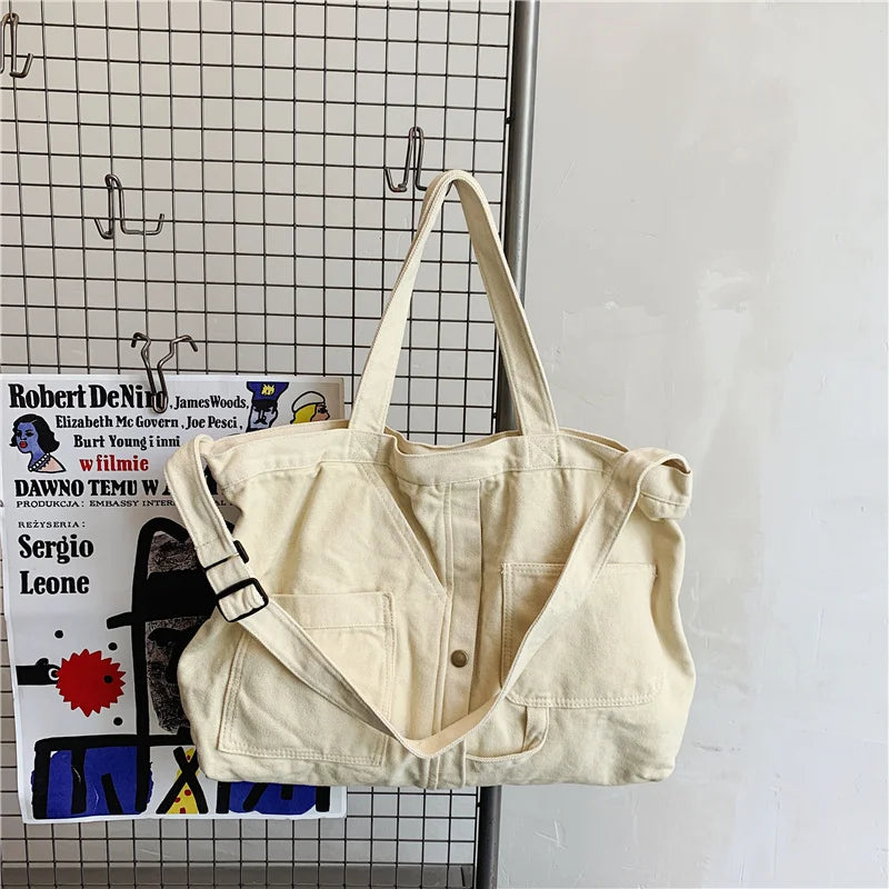 Women Canvas Shoulder Bag Teen Girls Crossbody Handbag