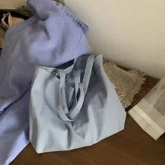 Canvas Shoulder Bags Brief Large Capacity for Students Underarm Casual Shopping