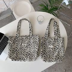 Leopard Print Vintage Tote Purse Large Capacity Clutch Handbags