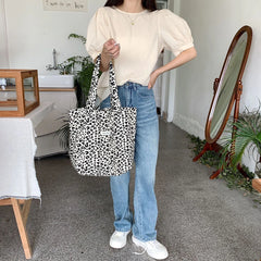 Leopard Print Vintage Tote Purse Large Capacity Clutch Handbags