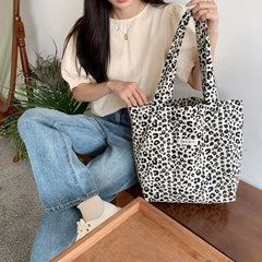 Leopard Print Vintage Tote Purse Large Capacity Clutch Handbags