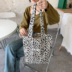 Leopard Print Vintage Tote Purse Large Capacity Clutch Handbags