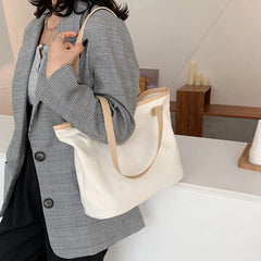 Canvas Shoulder Bags Women Large Capacity Shopping Casual Tote Bag