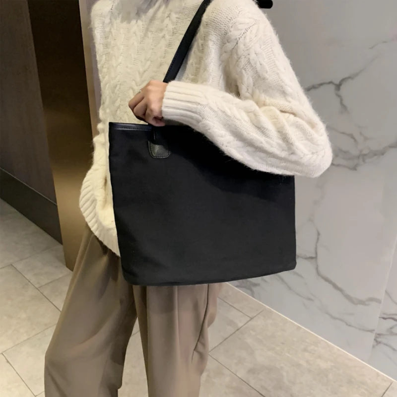 Canvas Shoulder Bags Women Large Capacity Shopping Casual Tote Bag