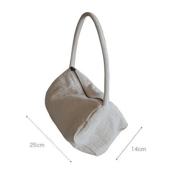 Canvas Shoulder Bags Women Retro Square Big Capacity Underarm Bag