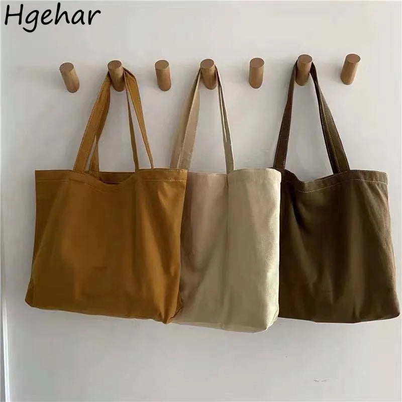 Canvas Shoulder Bags Women Large Capacity All-match Retro Handbags