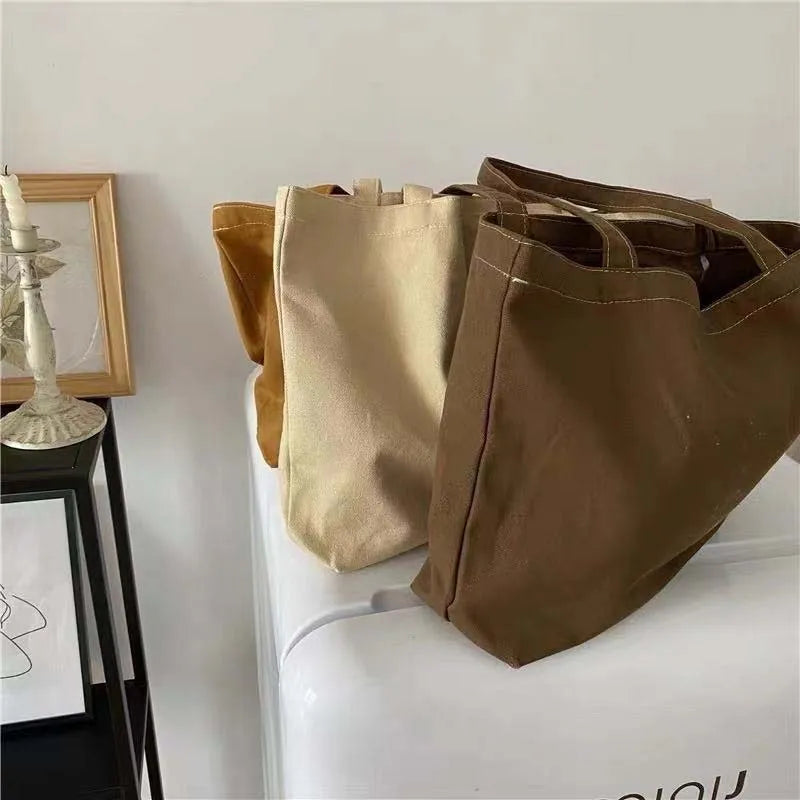 Canvas Shoulder Bags Women Large Capacity All-match Retro Handbags