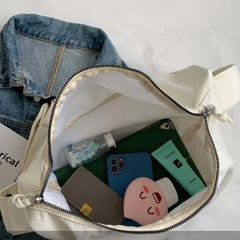 Canvas Shoulder Bags for Women Casual Zipper Large Capacity Handbags