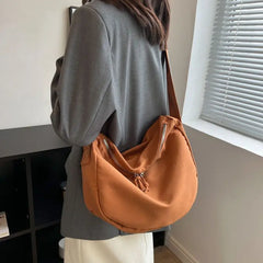 Canvas Shoulder Bags for Women Casual Zipper Large Capacity Handbags