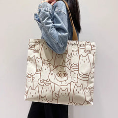 Canvas Shoulder Bags for Women Handbags Solid Handbag Bolsas Femininas