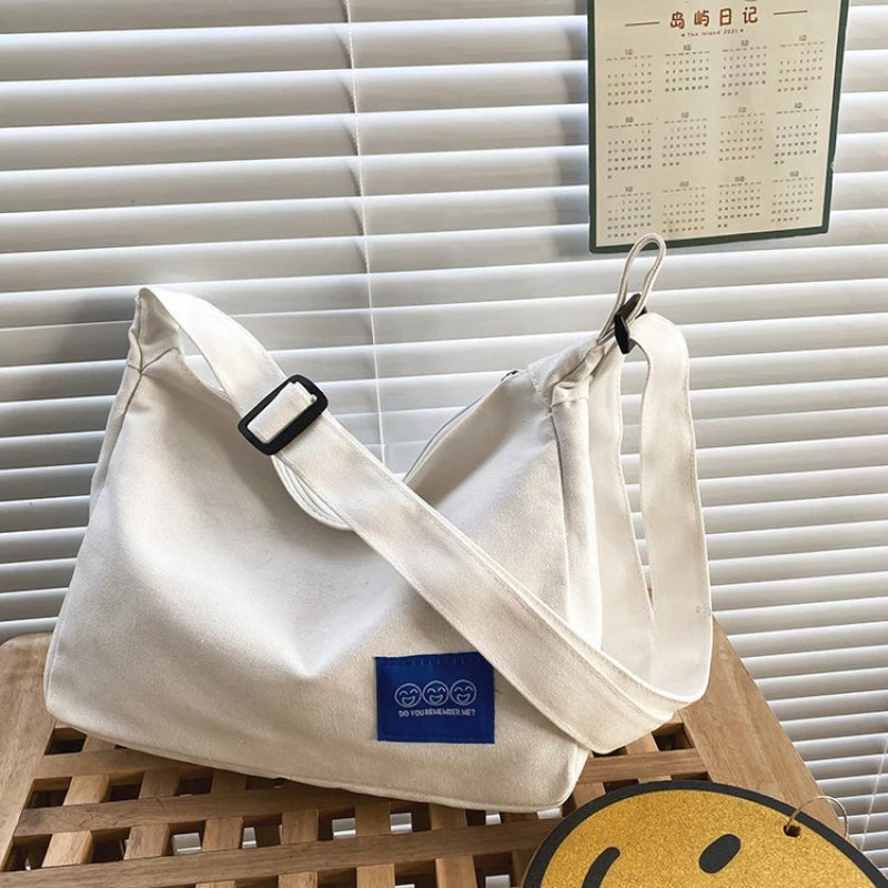 Canvas Shoulder Crossbody Bags for Woman Large Satchel Female Shopper Messenger