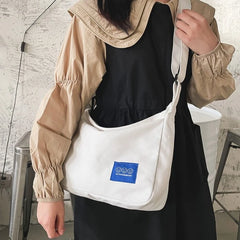 Canvas Shoulder Crossbody Bags for Woman Large Satchel Female Shopper Messenger