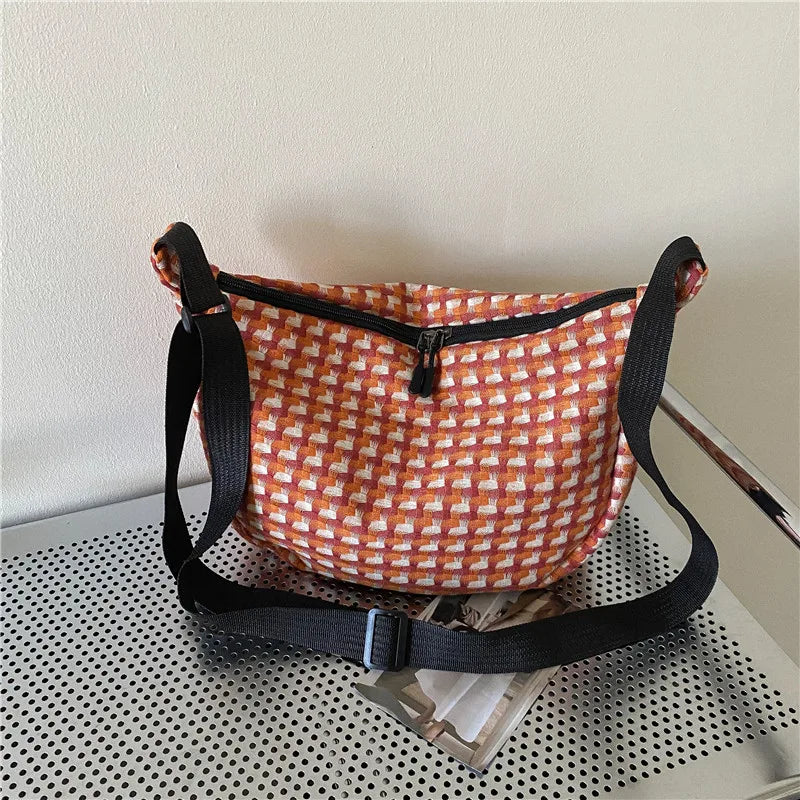 Canvas Shoulder Crossbody Bags for Women Large Satchel Female Shopper Student