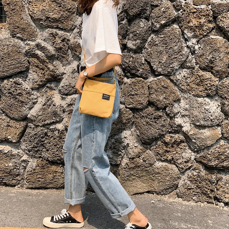 Canvas Shoulder Messenger Bag Japanese Style Compact