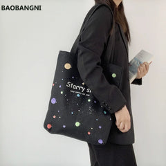 Canvas Shoulder Shopper Bag for Women Large Capacity Ladies Daily Shopping Bags