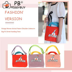 Animal Prints Canvas Shoulder Tote Bag for Ladies Girls School