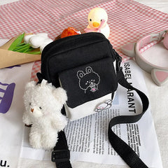 Canvas Shoulder Women's Bag Small Messenger Crossbody Bag Cotton Cloth